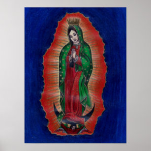 Our Lady of Guadalupe Virgin, Virgen De Guadalupe. Vector style Poster for  Sale by DALIO666