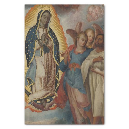 Virgen de Guadalupe con Juan Diego Mexican School Tissue Paper