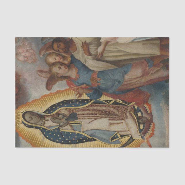 Virgen de Guadalupe con Juan Diego, Mexican School Tissue Paper (Front)