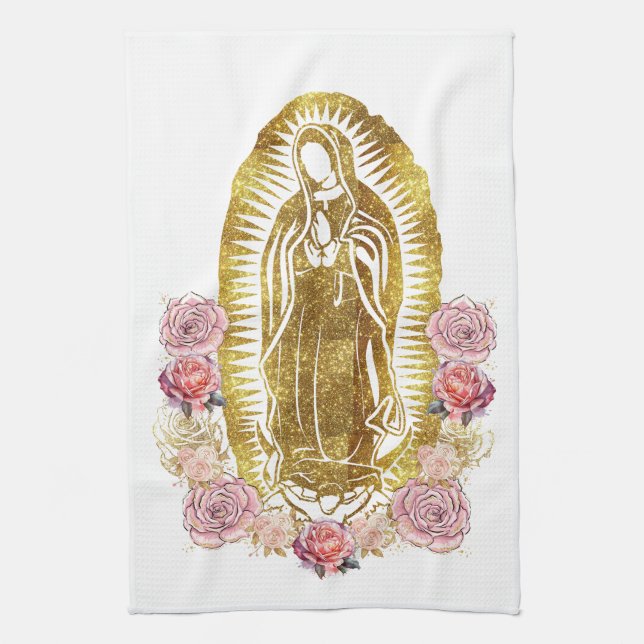 Virgen De Guadalupe custom  Kitchen Towel (Vertical)