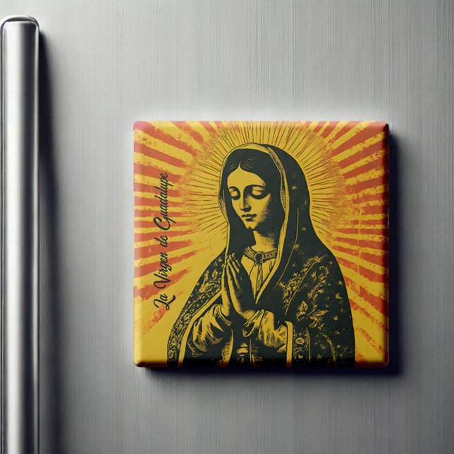 Virgen de Guadalupe Drawing Magnet (Perfect for those who love mixing tradition with bold, artistic vibes!)