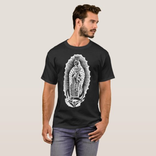 Virgen De Guadalupe Inverse Illustration T_Shirt