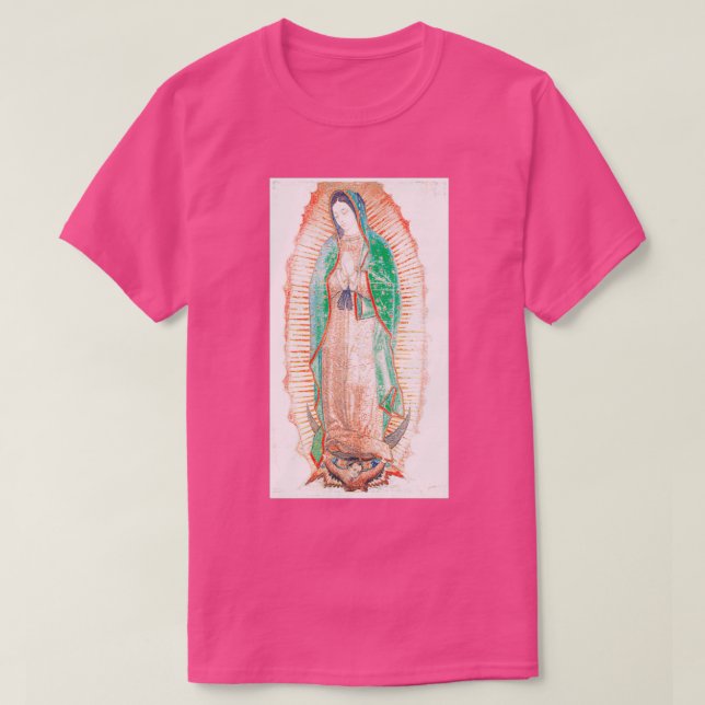 Virgen de Guadalupe Large Mexican Design  T-Shirt (Design Front)