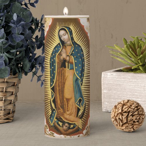 Virgen de Guadalupe Pillar Candle