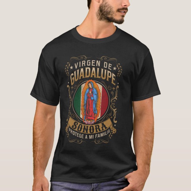 Virgen de Guadalupe protege a nuestras familias y  T-Shirt (Front)