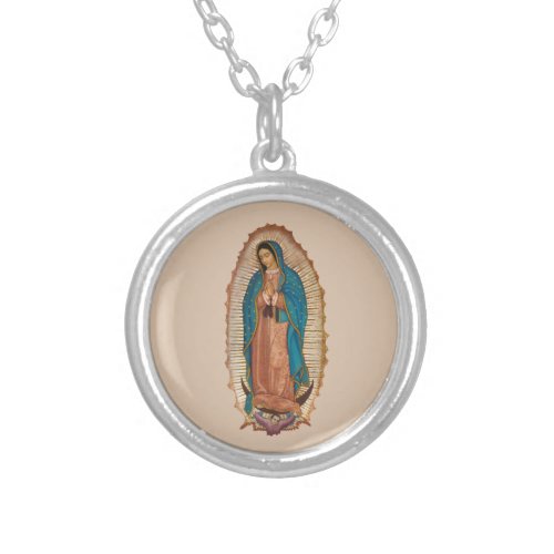 Virgen de Guadalupe Silver Plated Necklace