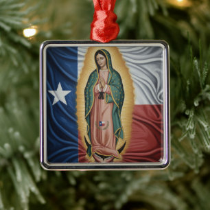 Virgen de Guadalupe - Texas Metal Ornament