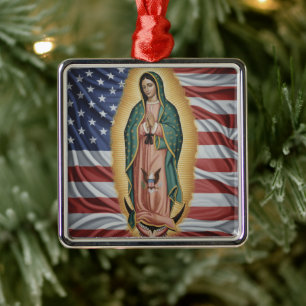 Virgen de Guadalupe - USA Metal Ornament