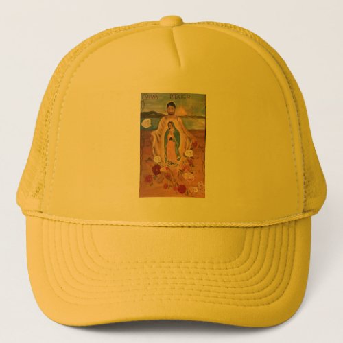 Virgen De Guadalupe y Flores y Juan Diego Trucker Hat