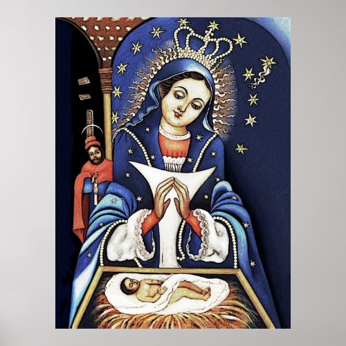 Virgen de la Altagracia Color Pencil Poster