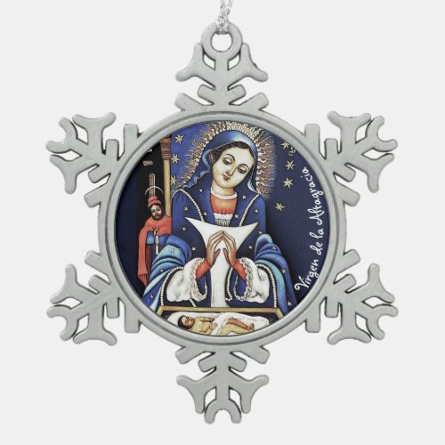 Virgen de la Altagracia Pewter Snowflake Ornament