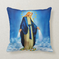 Virgen Milagrosa Pilow Throw Pillow