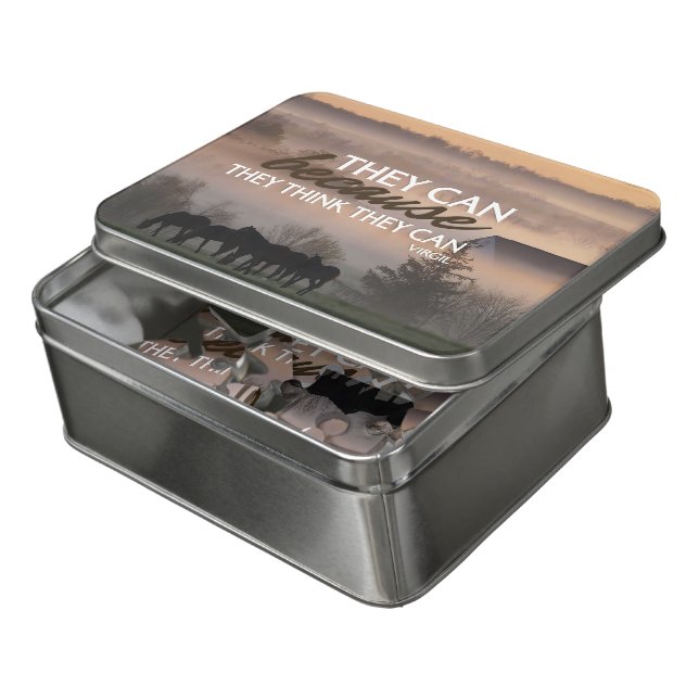 Virgil Inspirational Quote "They can" Jigsaw Puzzle (Lid Open)