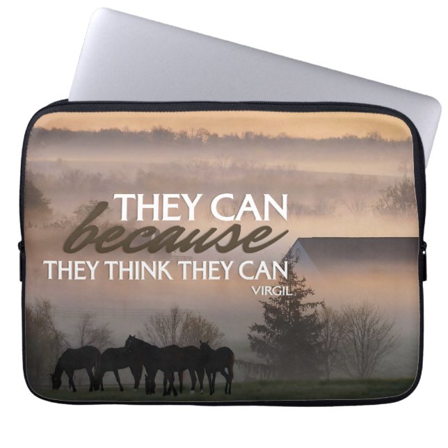 Virgil Inspirational Quote "They can" Laptop Sleeve (Front)