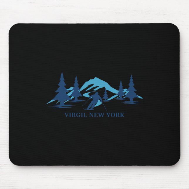 Virgil New York Ski Resort Skiing Skier  Mouse Pad (Front)