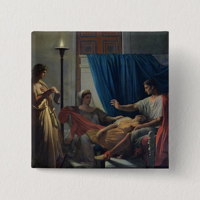Virgil Reading the Aeneid Pinback Button (Front)
