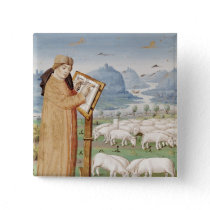 Virgil Writing in a Field of Sheep and Goats Pinback Button