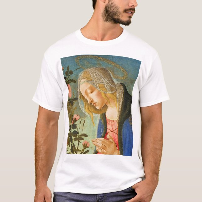 VIRGIN ADORING SLEEPING CHRIST CHILD  T-Shirt (Front)