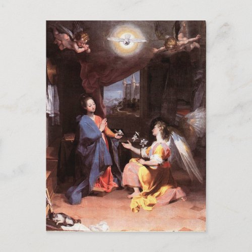 VIRGIN AND ANNUNCIATION ANGEL Detail Postcard