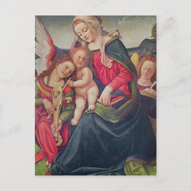 Virgin and Child and angel musicians Postcard (Front)