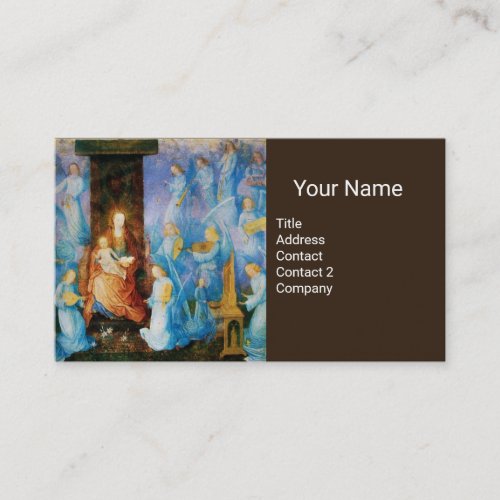 VIRGIN AND CHILD BLUE MUSIC ANGELS Brown Business Card