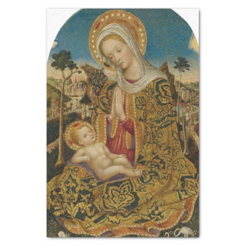 Virgin and Child by Quirizio di Giovanni da Murano Tissue Paper
