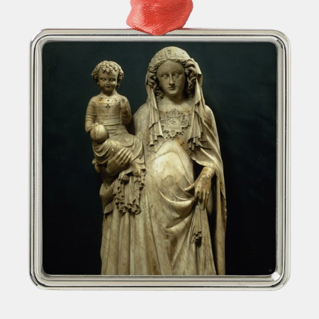 Virgin and Child, c.1375 (alabaster) Metal Ornament (Front)