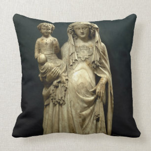 Virgin and Child, c.1375 (alabaster) Throw Pillow