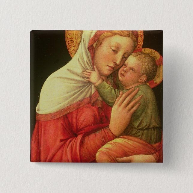 Virgin and Child, c.1465 (oil on panel) Pinback Button (Front)
