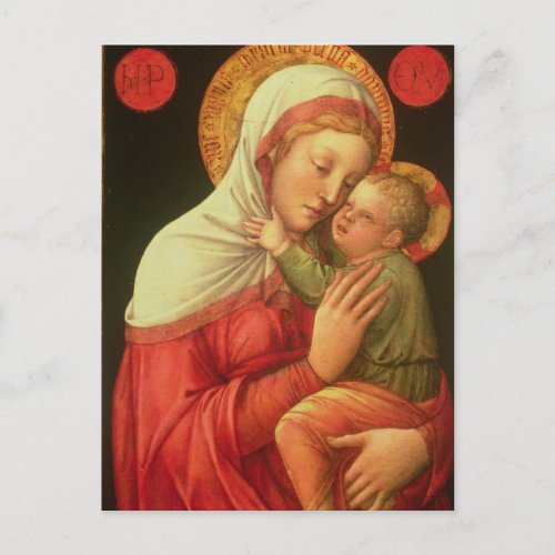 Virgin and Child c1465 oil on panel Postcard