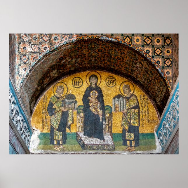 Virgin and Child Christ mosaic Poster (Front)