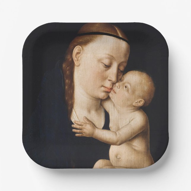 Virgin and Child- christmas Holiday Paper Plates (Front)