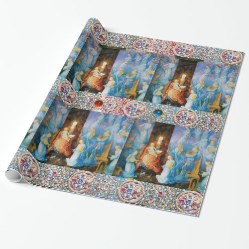 VIRGIN AND CHILDCONCERT OF ANGELSPRECIOUS JEWELS WRAPPING PAPER