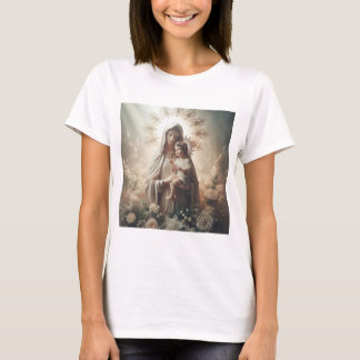 Virgin and Child: Divine Love in Celestial Serenit T-Shirt