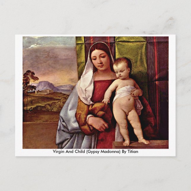 Virgin And Child (Gypsy Madonna) By Titian Postcard (Front)