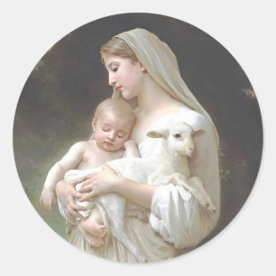 Virgin And Child L'Innocence Round Stickers