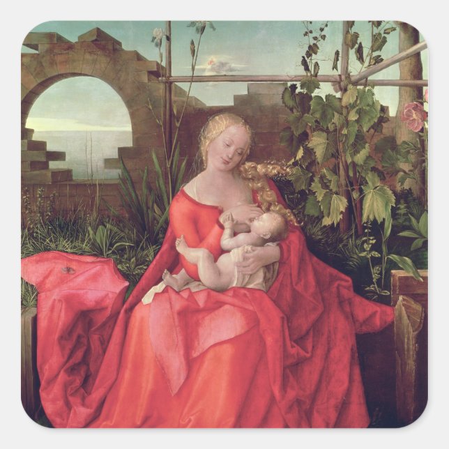 Virgin and Child 'Madonna with the Iris', 1508 Square Sticker (Front)
