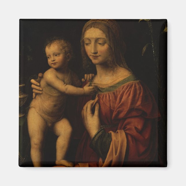 Virgin and Child (oil on panel) 2 Magnet (Front)