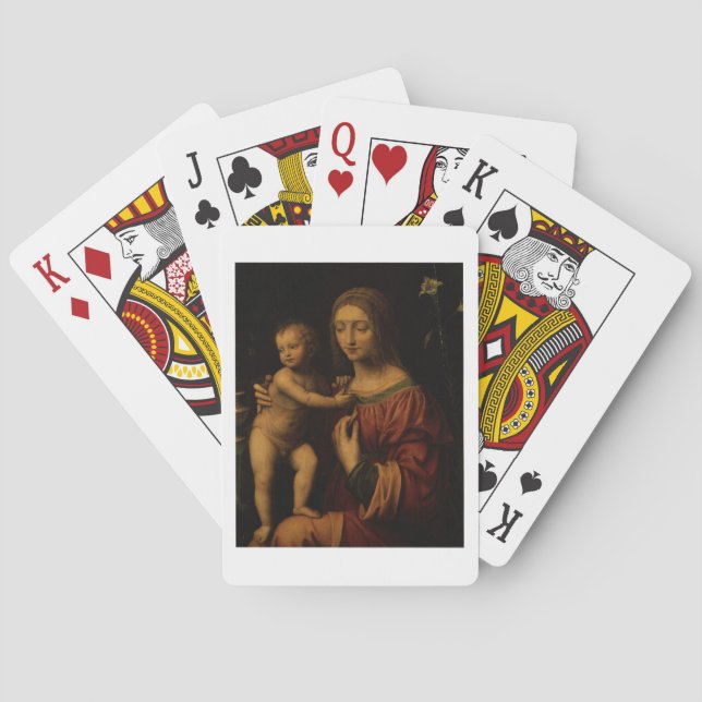 Virgin and Child (oil on panel) 2 Poker Cards (Back)