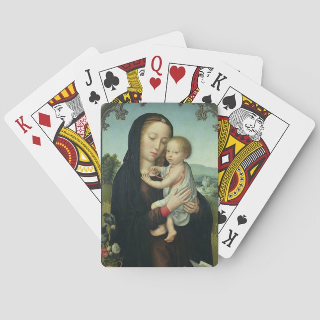 Virgin and Child (oil on panel) Poker Cards (Back)