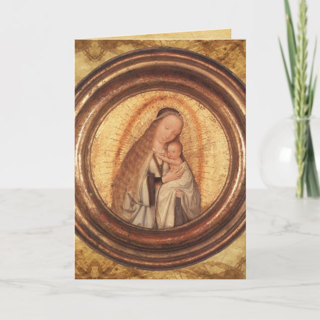 VIRGIN AND CHILD ,Parchment Holiday Card (Front)