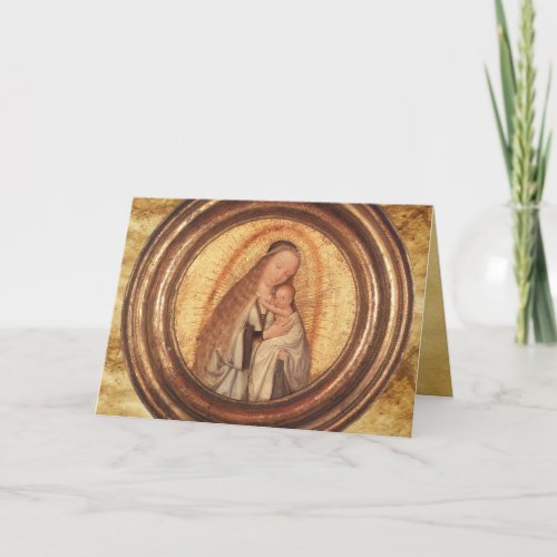 VIRGIN AND CHILD Parchment Holiday Card