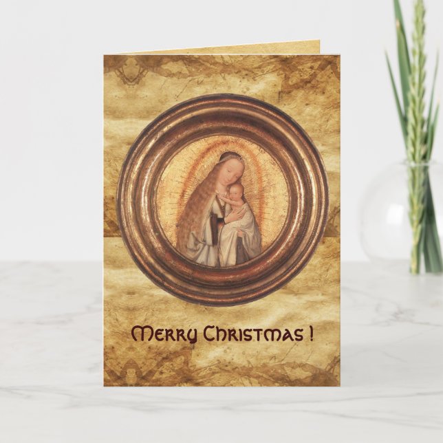 VIRGIN AND CHILD ,Parchment Holiday Card (Front)