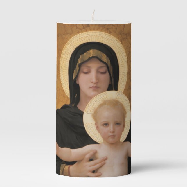 Virgin and Child Pillar Candle (Front)