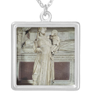Virgin and Child Silver Plated Necklace