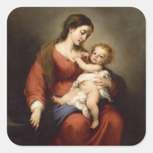 Virgin and Child Square Sticker