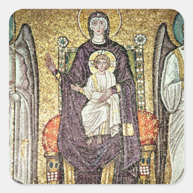 Virgin and Child Square Sticker (Front)
