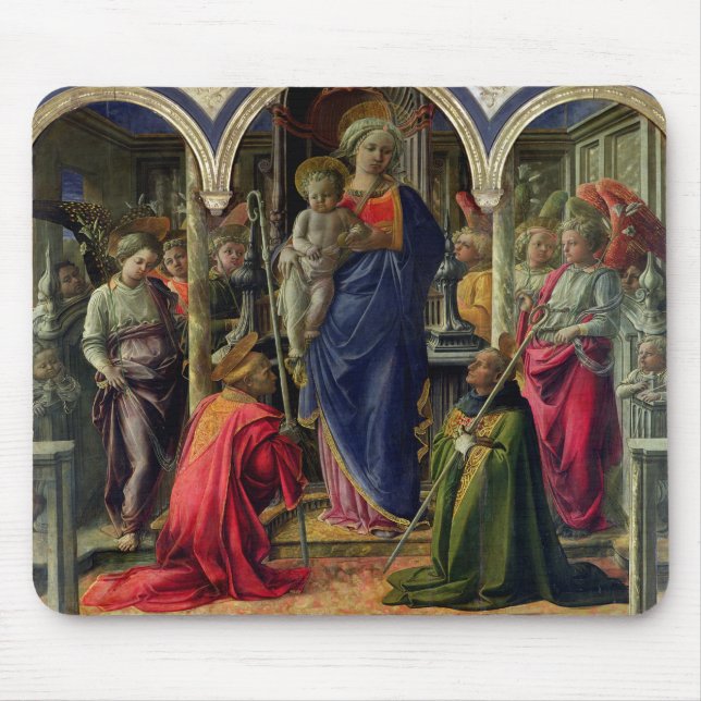 Virgin and Child surrounded by Angels Mouse Pad (Front)