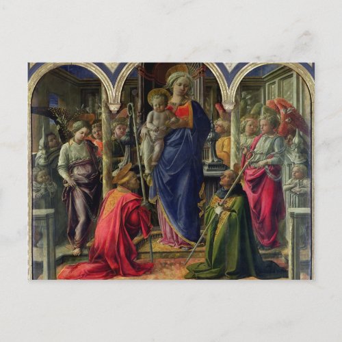 Virgin and Child surrounded by Angels Postcard