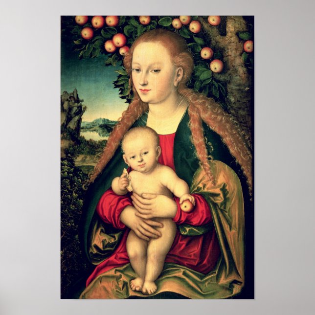 Virgin and Child under an Apple Tree Poster (Front)